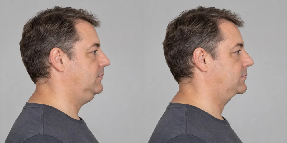 Double chin removal simulated with the Plastic Surgery Simulator